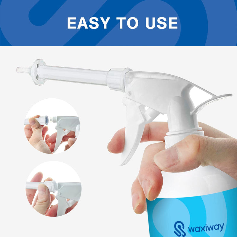 WAXIWAY Ear Wax Removal Kit – Ear Cleaning Kit with Spray Bottle, Ear Syringe, Basin, Cotton Swabs, Disposable Tips, Soft Towel and Salt Solution Packets – Eliminate Earwax Discreetly at Home Blue - NewNest Australia