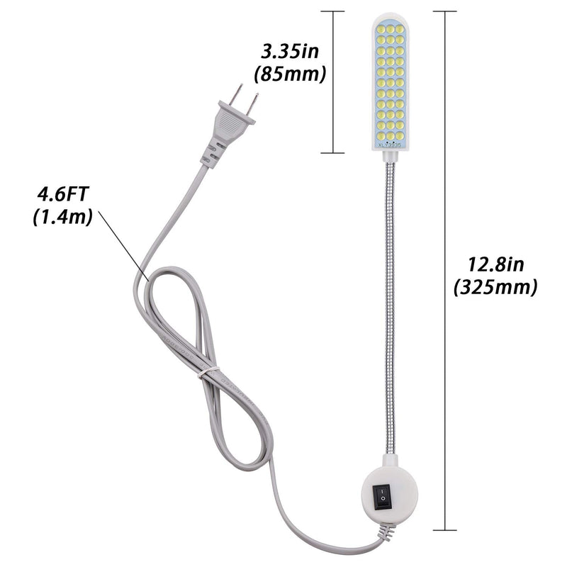 harmiey Sewing Machine Light (36LED) Gooseneck Work Light with Magnetic Mounting Base, White Soft Light for Lathes, Drill Presses, Workbenches (3PACK) 3pack - NewNest Australia