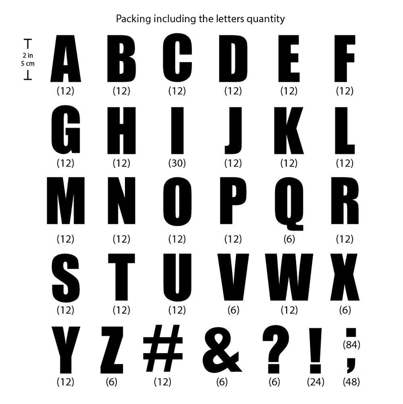Magfok Iron-on Letters 2 Inch Transfer, 18 Sheet (Black) Black - 18 Sheet - NewNest Australia