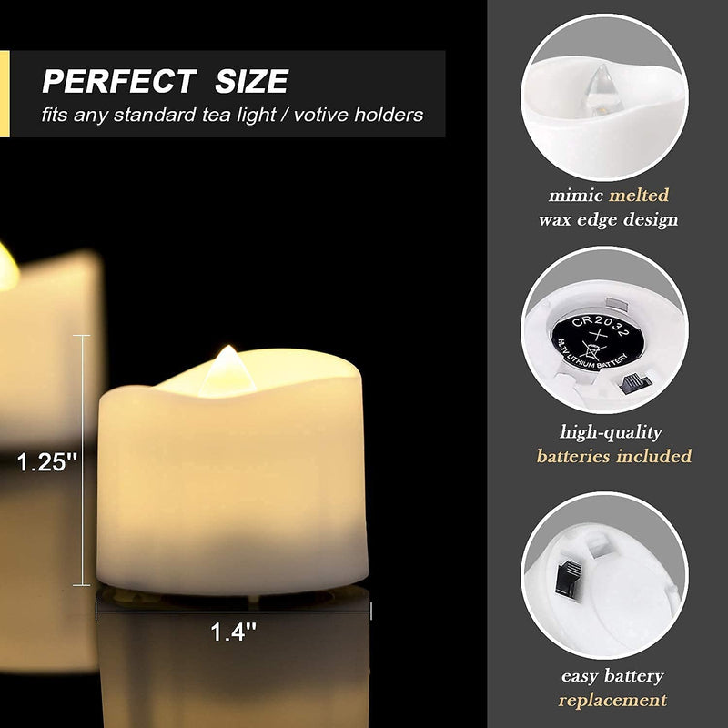 Homemory Battery Tea Lights with Timer Built-in, 6 Hours on and 18 Hours Off in 24 Hours Cycle Automatically, Pack of 12 Timing LED Candle Lights in Warm White, No Remote A-warm White - NewNest Australia