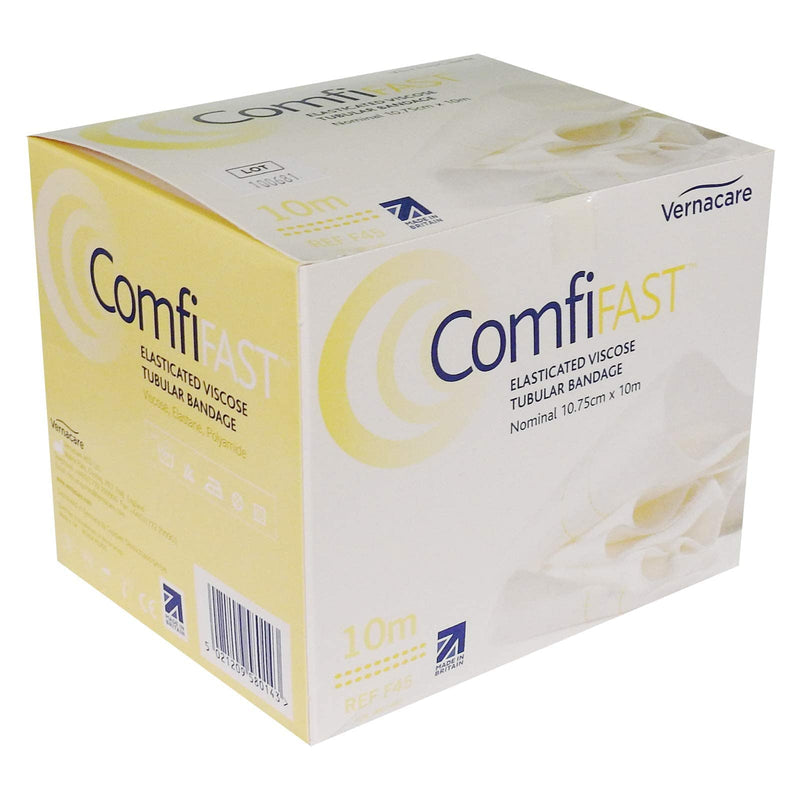 Comfifast Elasticated Tubular Stretch Viscose Bandage - for X-Large Limbs, Childs Trunk, Yellow Line 10.75cm (for Limb Circumference 35-65cm) - 10m Roll Yellow - (10.75cm) x 10m - NewNest Australia