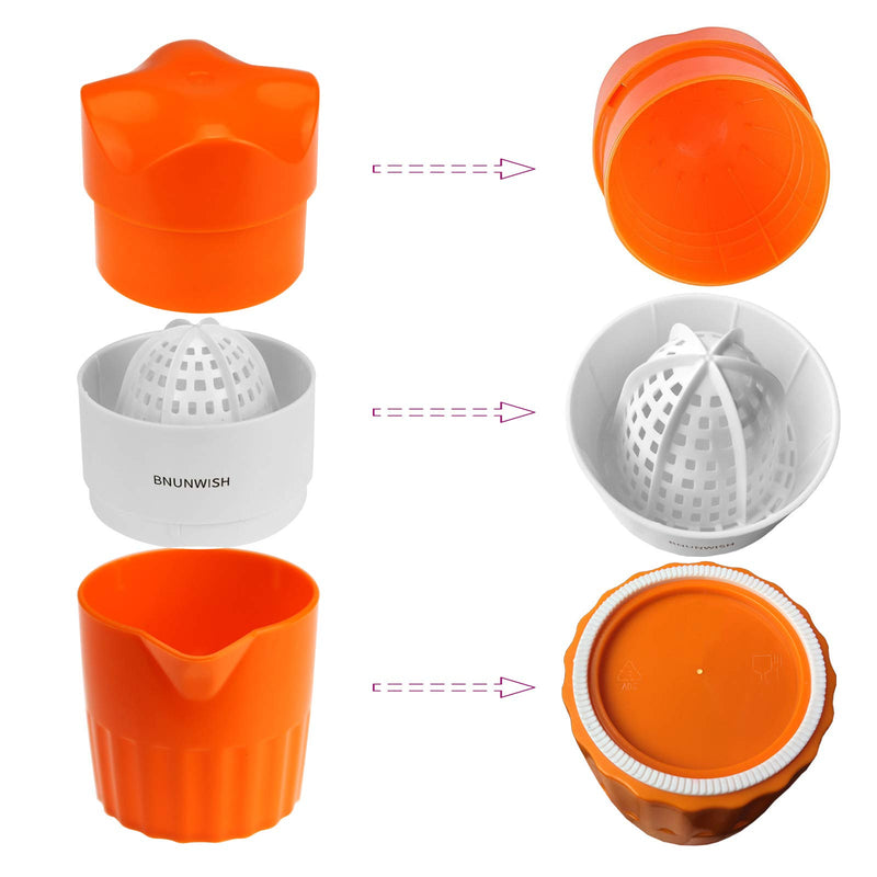 NewNest Australia - Hand Juicer Citrus Orange Squeezer Manual Lid Rotation Press Reamer for Lemon Lime Grapefruit with Strainer and Container, 2 Cups Orange Juicer 