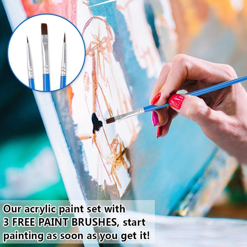 Acrylic Paint Set, Shuttle Art 16 x12ml Tubes Artist Quality Non Toxic Rich Pigments Colors Great for Kids Adults Professional Painting on Canvas Wood Clay Fabric Ceramic Crafts - NewNest Australia