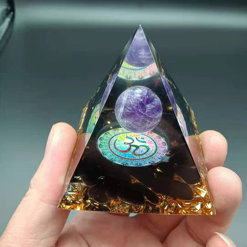 ycyingcheng Pyramid Ogan Crystal Energy Tower Nature Reiki Chakra Crushed Stone, Crystal Energy Tower Nature Reiki Chakra Crushed Stone Jewelry Flower of Life Blessing Home Office Ornaments Decor E - NewNest Australia