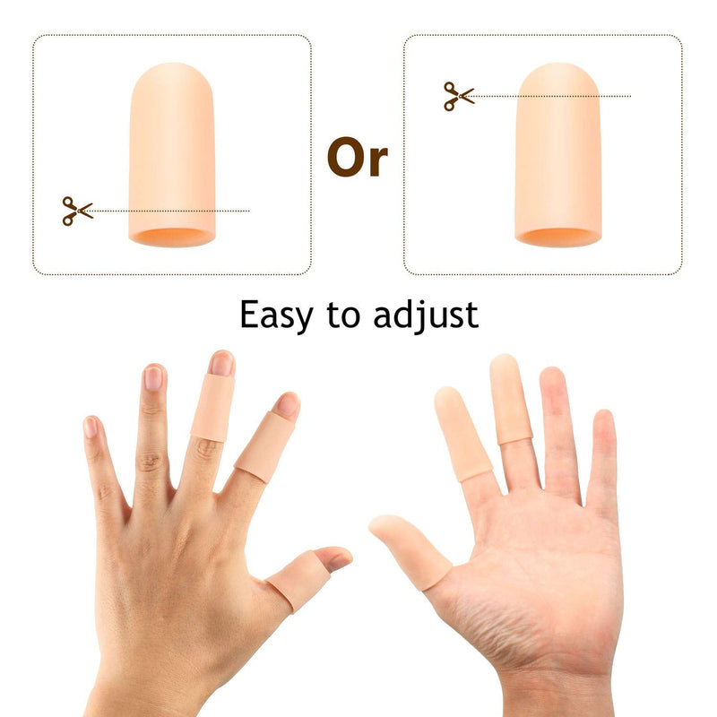 Frienda 30 Pieces Gel Finger Protector Finger Cots Silicone Finger Cover Cap Gel Finger Sleeves Finger Support for Finger Cracking, Finger Trigger (Apricot) Apricot - NewNest Australia