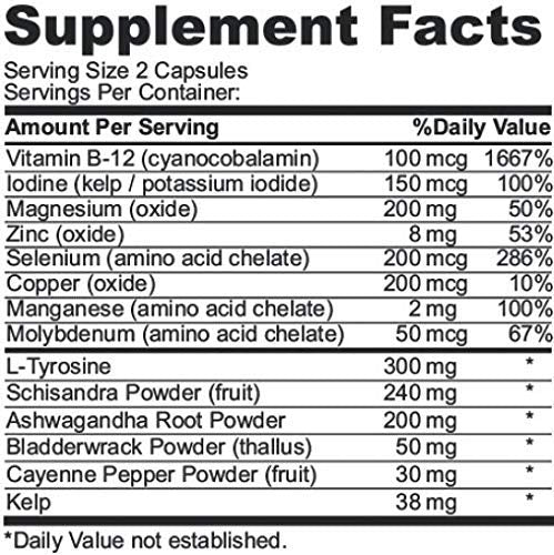 Research Labs Thyroid Support + Iodine Supplement - Energy, Metabolism, Focus (60 Capsules) - 2 Pack. New Label, Same Amazing Product! - NewNest Australia