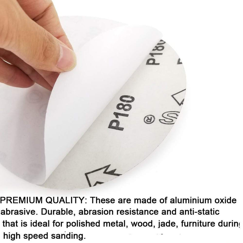60 PCS 6-Inch NO-Hole PSA Aluminum Oxide Self Stick Sanding Disc of 80 120 180 240 320 400 Grits 6 inch - NewNest Australia