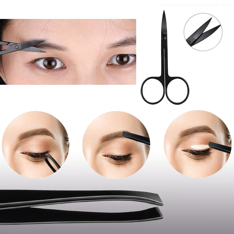 Professional Eyebrow Care Set, 9 Pieces Eyebrow Trimming Set, Tweezers Made Of Stainless Steel, Small Scissors, Eyebrow Scraper, Tool For Trimming Eyebrows For Men And Women - NewNest Australia