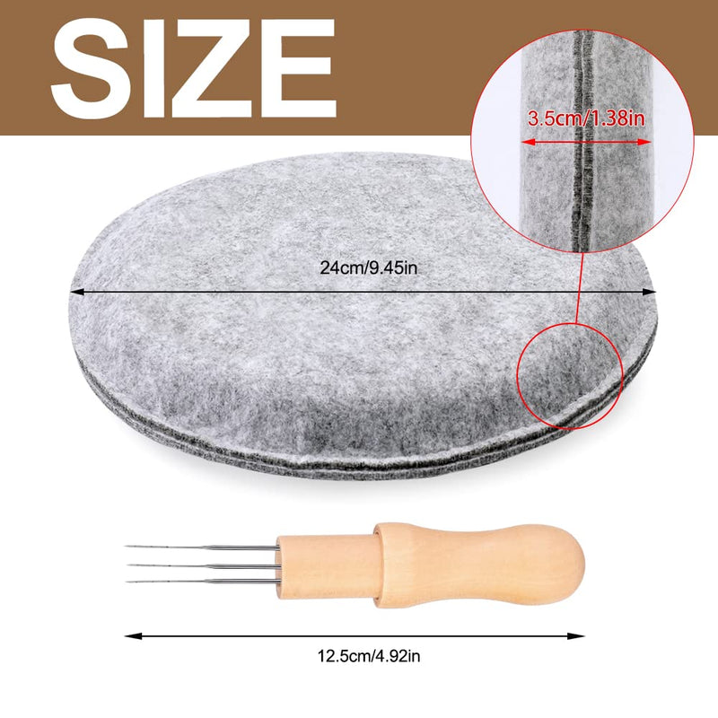 Needle Felting Pad, 9.44 x 9.44 x 1.38 Inch, Grey Sponge Needle Felting Pad, Needle Felting Mat with Felting Needle Tool with 3 Needles Accommodates Any Felting Project - NewNest Australia