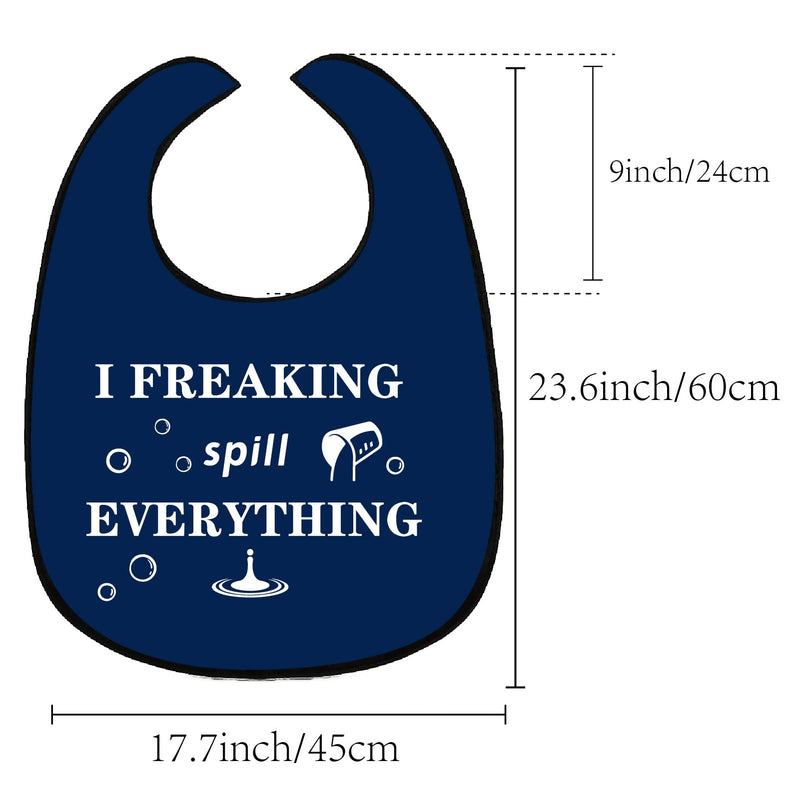 Creatcabin Word Bib Adult Elderly People Waterproof Washable Bib Reusable Dining Room Clothing Protection Food Men Women Hospital Bed Table 60 X 45 Cm I Spill All - NewNest Australia