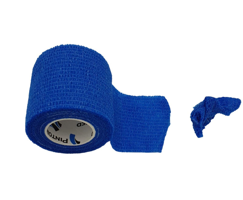 Pintomed Self-Adhesive Bandage, Stretched - 10 X Blue Bandages Rolls - 5Cm X 4.5M Cohesive Bandage Bandage; Fixation Bandage Self-Adhesive, Health Plaster, Sports Tape; Piece For Wrist, Leg, Arm, - NewNest Australia