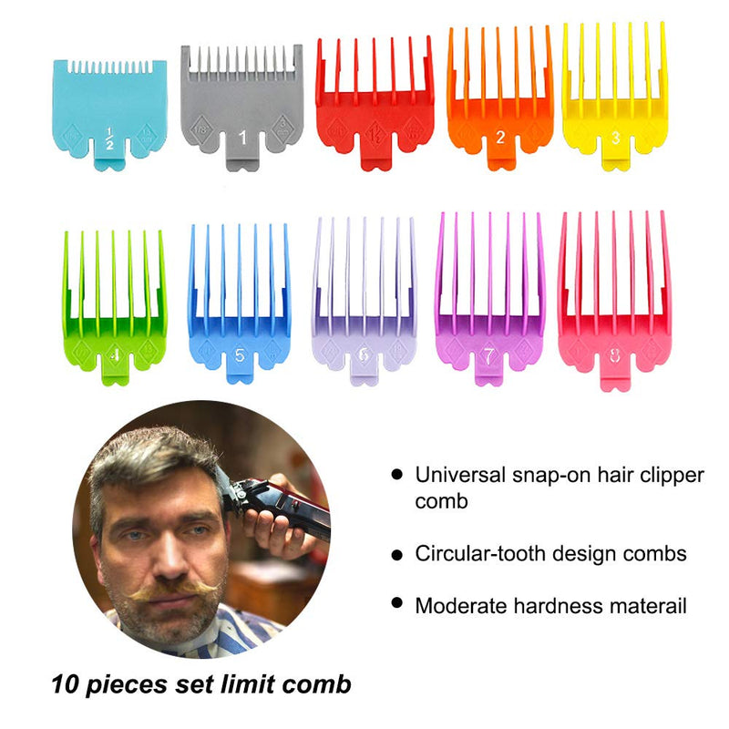 LATTCURE Hair Combs Set, 10 Pieces Hair Clipper Guide Limit Comb Attachment Set Hair Clipper Combs Limit Comb Set Replacement for Choice - NewNest Australia