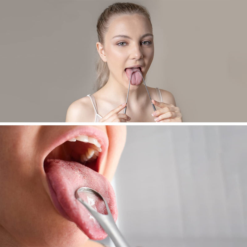 ZEEX Tongue Scraper – 2-Pack Metal Tongue Scraper for Daily Cleaning – Stainless Steel Tongue Scrapers for Adults – Tongue Cleaner for Fresh Breath and Plaque Removal - NewNest Australia