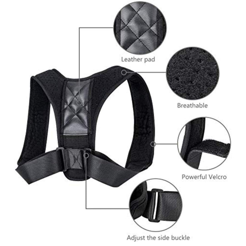 Posture Corrector for Men and Women, upper Back Brace, Clavicle Spine support, Adjustable Back Straightener and Providing Pain Relief from Neck, Back & Shoulder Fits Size M-L (20-48 In) - NewNest Australia