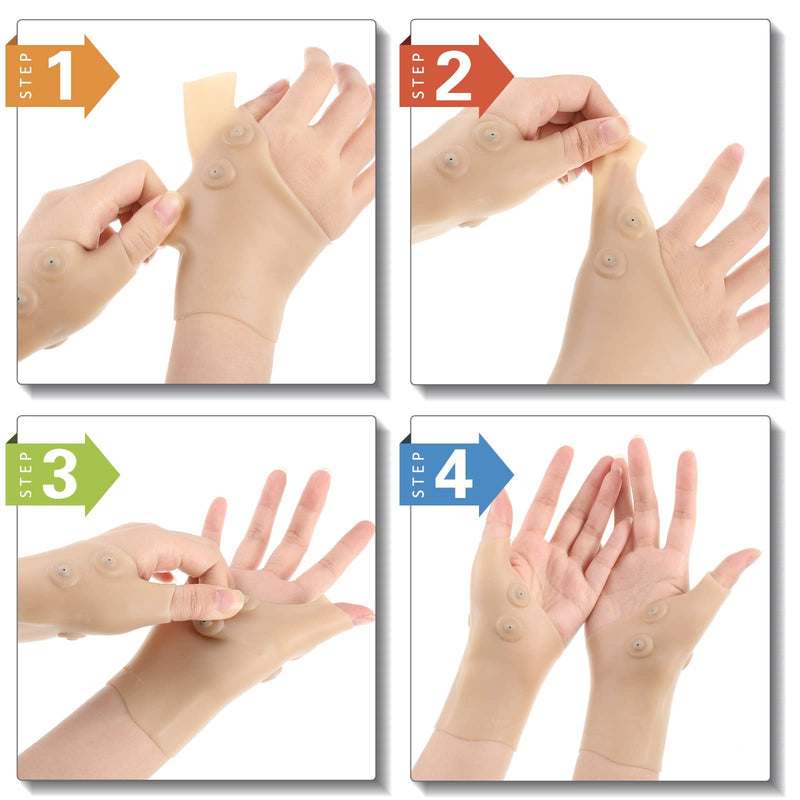 4 Pieces Gel Wrist Thumb Support,Thumb Support for Arthritis Breathable Wrist Support Brace Waterproof Carpal Tunnel for Thumb Arthritis,Carpal Tunnel,Gel Thumb Brace for Men and Women Fits Both Hands 4 - NewNest Australia