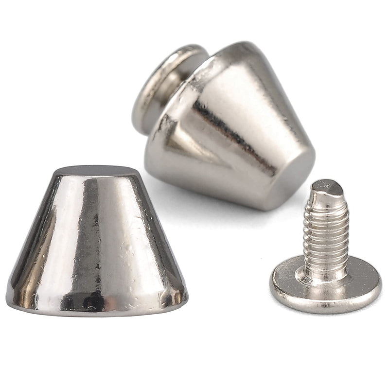 YORANYO 30 Sets 5/16" Height Spikes and Studs 8MM Handbag Feet Silver Color Barrel Spikes Screw Back Punk Studs and Spikes Kit for Clothing Shoes Leather Craft Belts Bags Dog Collars Accessories - NewNest Australia