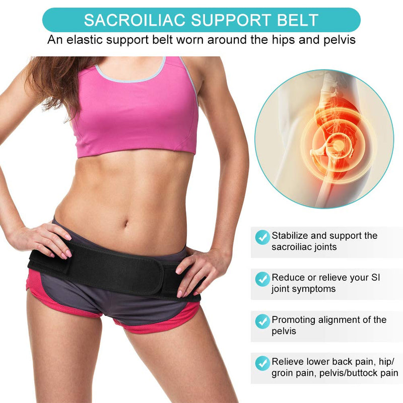 Yosoo Health Gear SI Joint Belt, Sacroiliac Belt Hip Support with Elastic Compression Strap, Sacroiliac Band Men and Women Back Brace for SI Joint, Pelvis, Hip, Groin, Lower Back (S/M) S/M - NewNest Australia