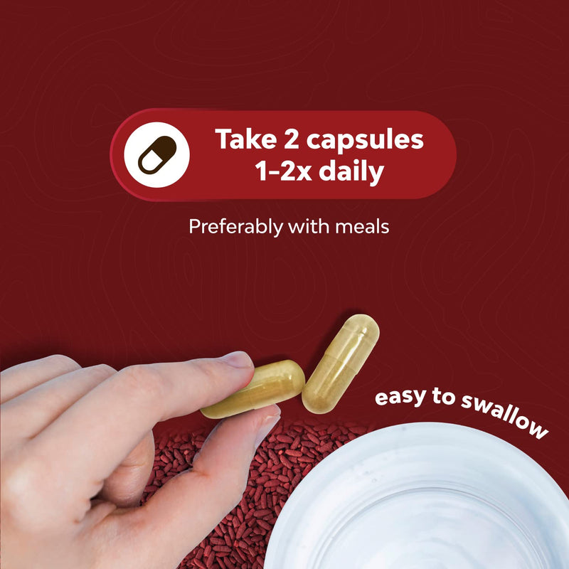 Red Yeast Rice with CoQ10 Supplement - Extra Strength Citrinin-Free Red Yeast Rice 1200mg with CoQ10 100mg Heart Health and Cholesterol Supplement for Men and Women - 120 Daily Veggie Capsules - NewNest Australia