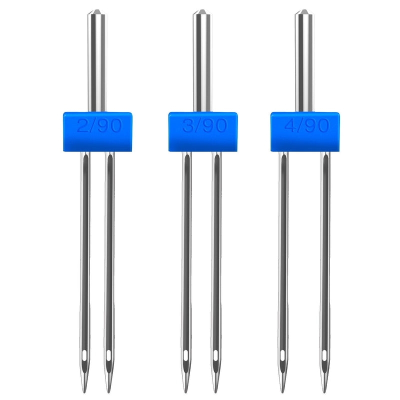 12 Pieces Twin Needles, Double Twin Needles with Plastic Box for Household Sewing Machine, 3 Sizes Mixed 2.0/90, 3.0/90, 4.0/90 12 - NewNest Australia