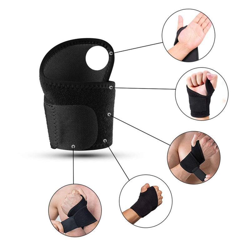 Hually Wrist Support, (2 Pack) Adjustable Wrist Brace with Hook-and-Loop Design, Breathable Wrist Wrap Band Offer Hand Support for Fitness, Bench Press, Weightlifting -One Size Fits Left or Right Hand - NewNest Australia