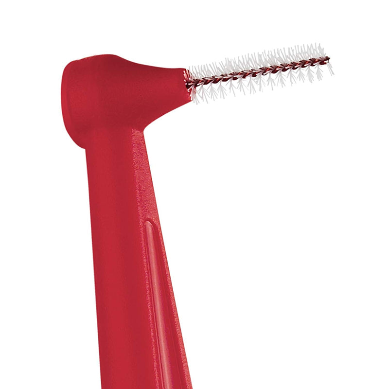 TePe Angle Red Interdental Brushes (0.5mm - Size 2) / Easy and simple interspace cleaning with long handle and angled neck / 1 x 6 brushes 6 Count (Pack of 1) Single size pack Red (0.5mm) - NewNest Australia