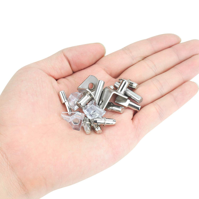 HELIFOUNER 100 Pieces 5 Styles Shelf Pins Kit, Top Quality Nickel Plated Shelf Bracket Pegs Cabinet Furniture Shelf Pins Support for Shelf Holes on Cabinets, Bookcases, Entertainment Centers - NewNest Australia