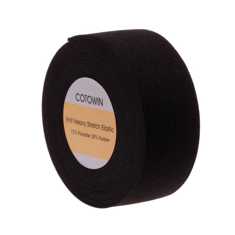 COTOWIN 1 1/4-Inch by 5-Yard Black Heavy Stretch Knit Elastic - NewNest Australia