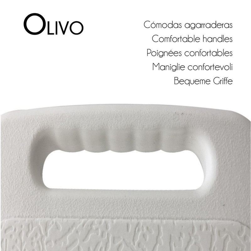 Mobiclinic, Shower Chair With Backrest, Olivo, European Brand, Height Adjustable, With Non-Slip Rubber Caps, Made Of Aluminum And Pvc, Lightweight And Easy To Use, Bath Aid, White - NewNest Australia