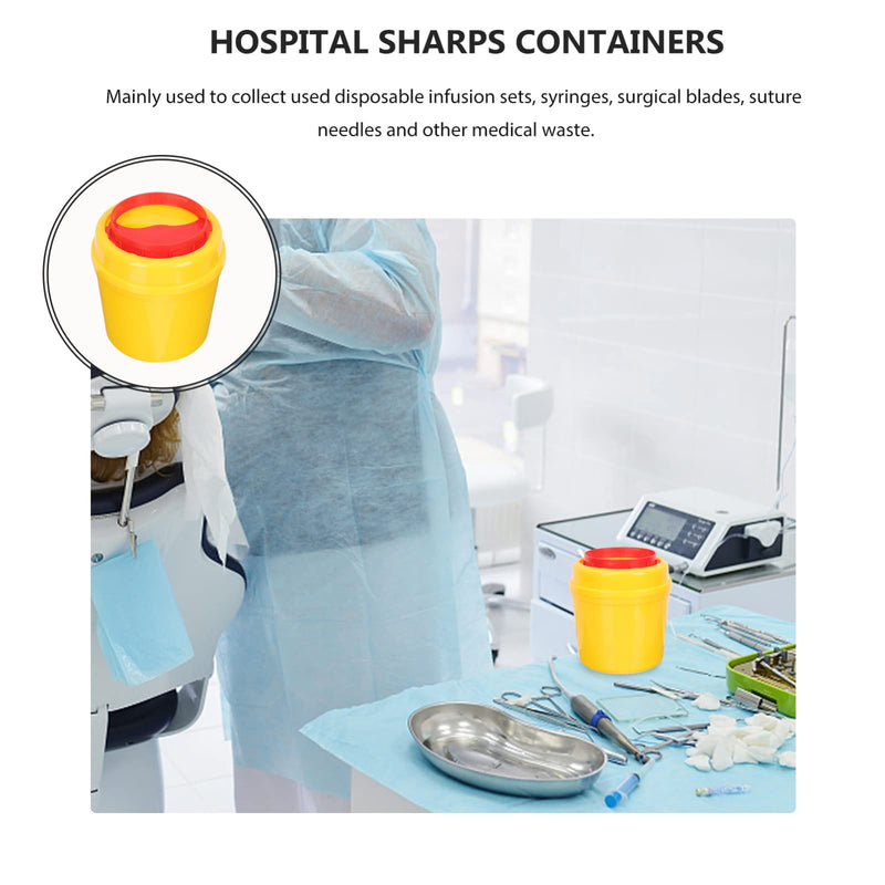 Alipis Disposal Box Round Cannula Box Needle Disposal Container Cannula Disposal Container Syringes Bucket Sharps Container Box Medical Waste Sharp Objects Pack of 5 - NewNest Australia
