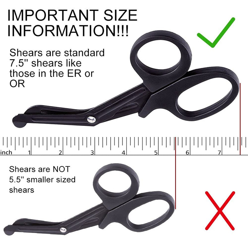 Bandage Scissors 1pc 7" Stainless Steel Nurse Scissors 18.3 x 9.2cm Paramedic First Aid Shears for Cutting Nylon Fabrics Ropes Bandages(Black) Black - NewNest Australia