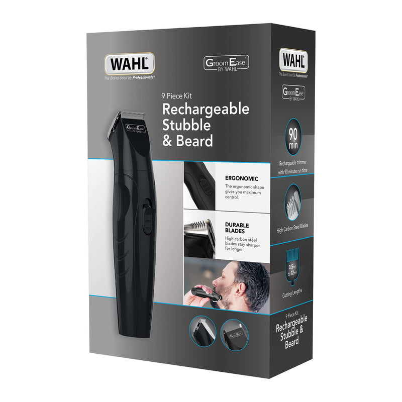 GroomEase by Wahl Rechargeable Stubble and Beard Trimmer, Trimmers for Men, Stubble Trimmer, Male Grooming Set, Hair Trimmers for Men, Beard Care Kit, Rechargeable - NewNest Australia