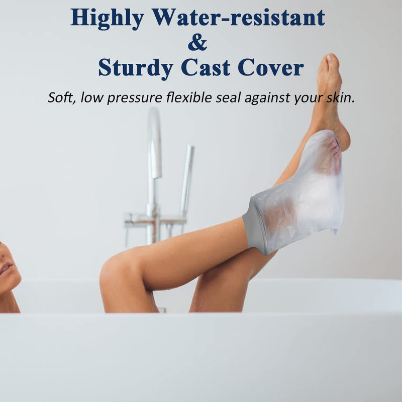 EVERCRYO Adult Waterproof Foot Cast Cover for Shower Bath - Reusable Cast and Bandage Protector - Waterproof Protection for Broken Foot, Ankle (Gray) Adult Ankle - NewNest Australia