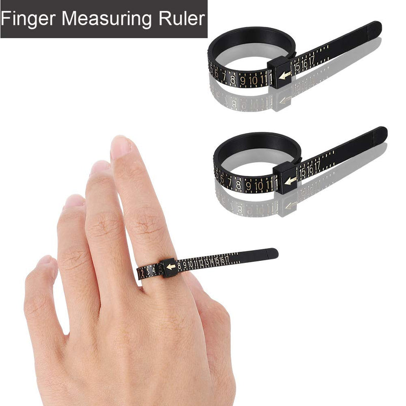 Accmor Ring Size Measuring Tool with Plastic Ring Mandrel & Ring Sizer Guage, Four Size Ring Stick Jewelry Mandrel and Ring Gauge Finger Sizing for Jewelry Making Black Ring Guage - NewNest Australia