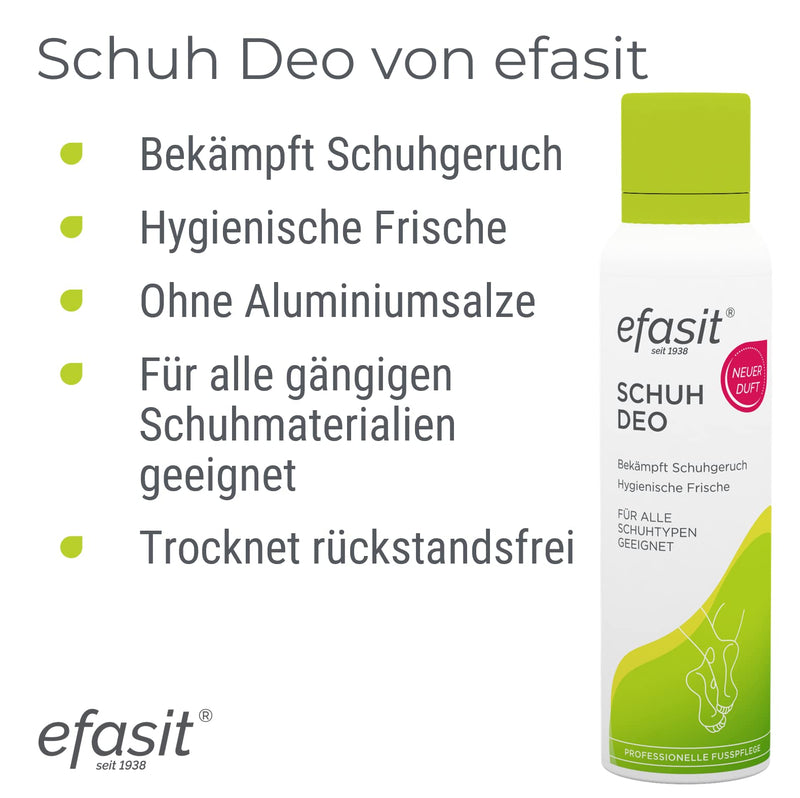efasit shoe deodorant, 150 ml - shoe spray for all common shoe materials, odor stop for more hygiene and freshness in the shoe, without aluminum salts - NewNest Australia