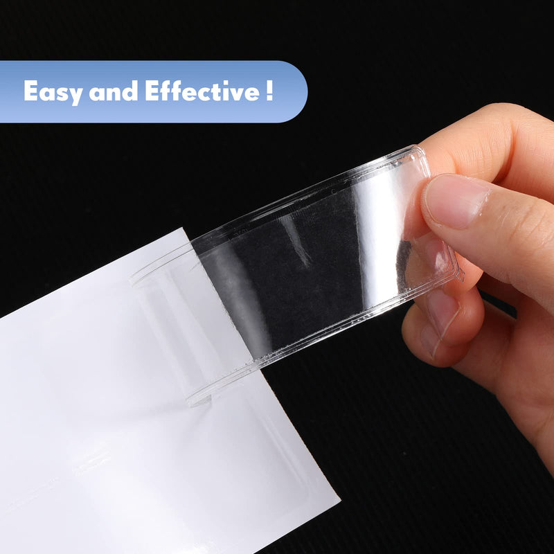 Label Holders Adhesive Shelf Tag Clear Pockets Holder 1.2 x 4.3 Inch for Bookshelf Mailbox Business Students (50 Pack) 50 - NewNest Australia