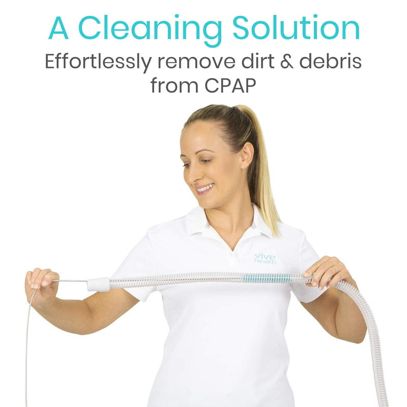 Vive CPAP Tube Cleaning Brush - Stainless Steel Cleaner for Mask and Pipe - Wire Bristle Solution - for 7 Foot Hose and 22 mm Diameter - Portable, Flexible and to Easily Clean Standard Tubing Kit - NewNest Australia