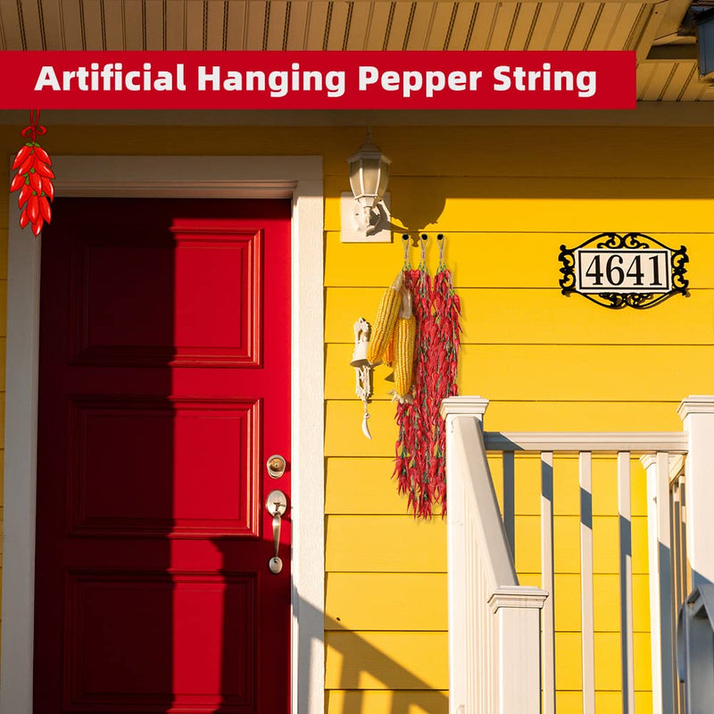 VIOCIWUO 3Pcs Artificial Red Peppers, Simulation Lifelike Vegetable Fake Hanging Chili Pepper String Fruit Garland Vine for Home Kitchen Farm Party Wall Decoration, Red. - NewNest Australia