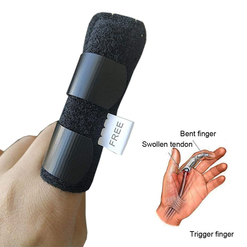 Trigger Finger Splint - Straighten Broken or Bent Fingers & Thumbs, Mallet Finger Splint for Stenosing Tenosynovitis Finger Pain Relief or Locking Finger Tendon Black With Hole - NewNest Australia