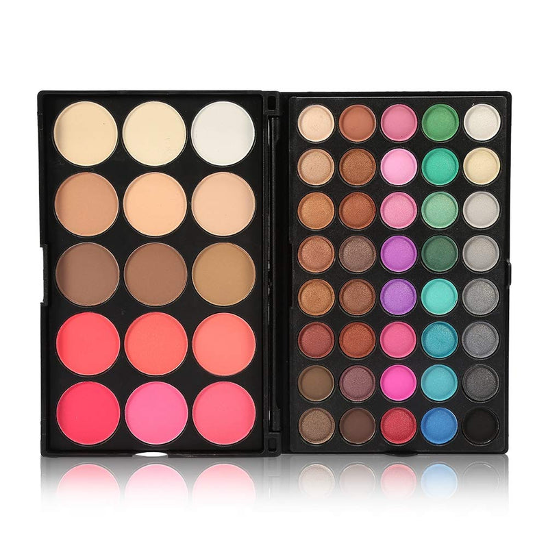 Qkiss 40Colors Eyeshadow + 15Colors Blusher & Concealer Palette Facial Eye Cosmetic Makeup Kit - NewNest Australia