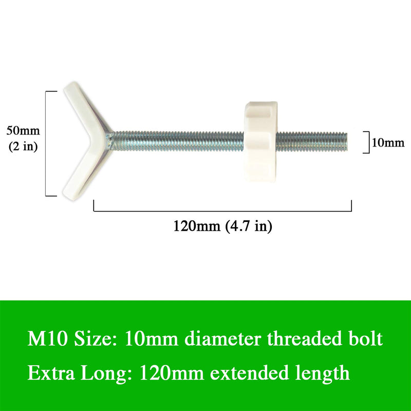 Baby Gate Guru Extra Long M10 (10mm) Stair Banister Adapter Y-Spindle Rods 2 Pack for Pressure Mounted Baby and Pet Safety Gates (10mm, White) M10 (10mm) - NewNest Australia