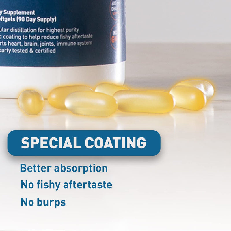 Dr. Tobias Omega 3 Fish Oil – Triple Strength Dietary Nutritional Supplement – Helps Support Brain & Heart Health, Includes EPA & DHA – 2000 mg per Serving, 60 Soft Gel Capsules - NewNest Australia
