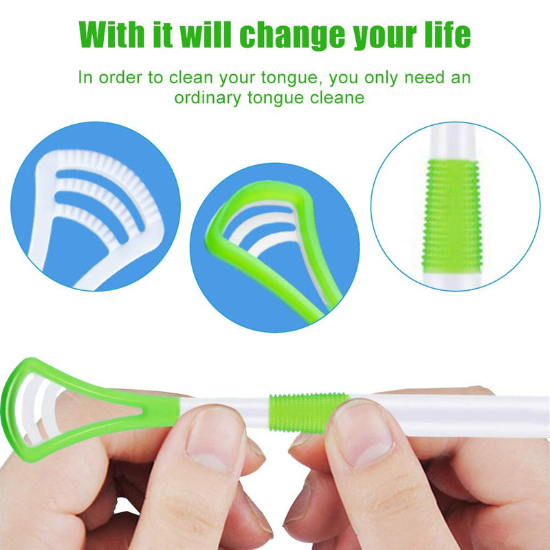 Tongue Scraper Cleaner, FANDE 10PCS Oral Scraping Cleaner, Tongue Cleaner Brush for Help Getting Rid of Bad Breath, Food Scraper to Keep Your Mouth Healthy and Clean (Set of 5 Colours) - NewNest Australia