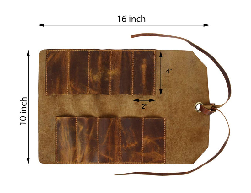Leather Tool Roll Up Pouch - Leather Tool Wrench Roll / Chisel Bag by Rustic Town - NewNest Australia