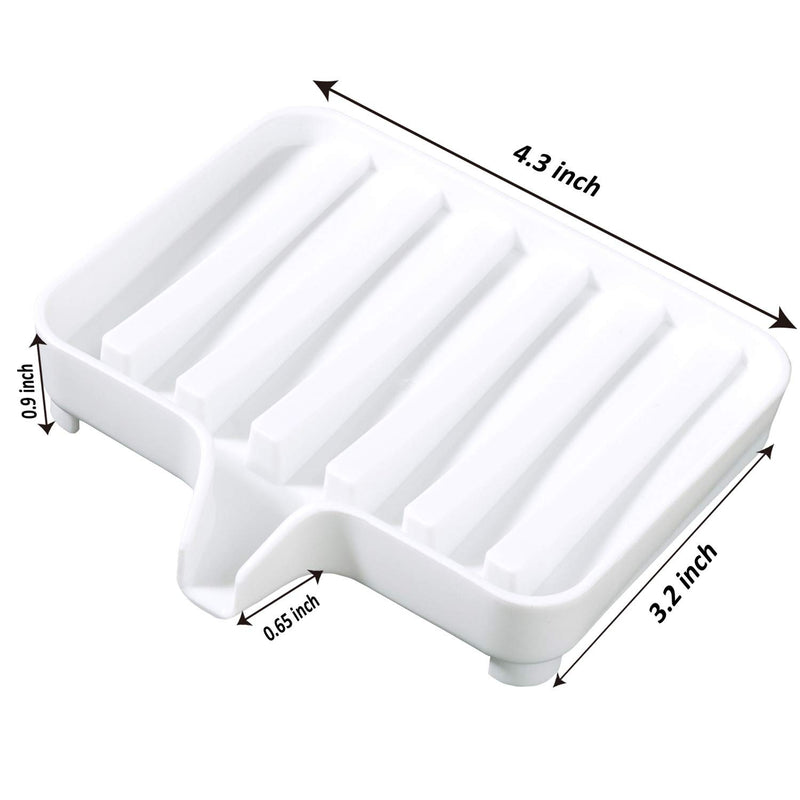 Inovat 2 Pack Soap Dish Case Holder with Drain, Soap Saver Shower Dish Tray for Bathroom for Easy Cleaning, Dry, Extends Soap Life (White) White - NewNest Australia