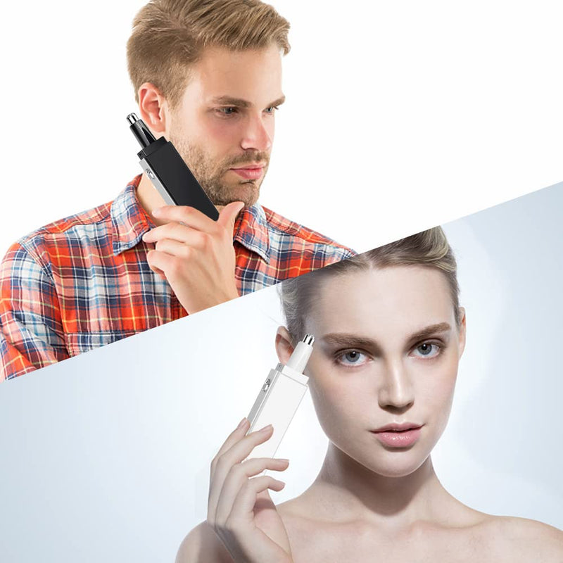 ACWOO Nose Hair Trimmer, Men's Nose/Ear Hair Trimmer, Professional Nose Hair Remover, Ear Hair Trimmer, Pain-Free, Built-in LED Light, Battery Operated (Black) Black - NewNest Australia