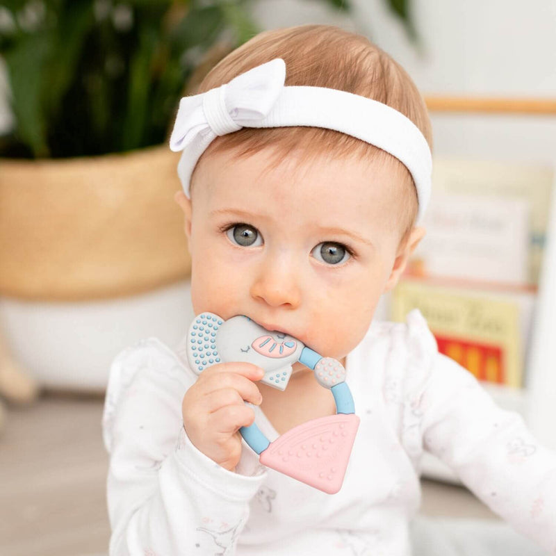 Cheeky Chompers Animal Teethers - Teething Toys for Babies - Adorable Teething Rings with Integrated Gel Applicator and Soft Silicone Design – Fun, Friendly and 100% Safe - Darcy The Elephant 1 Count (Pack of 1) - NewNest Australia