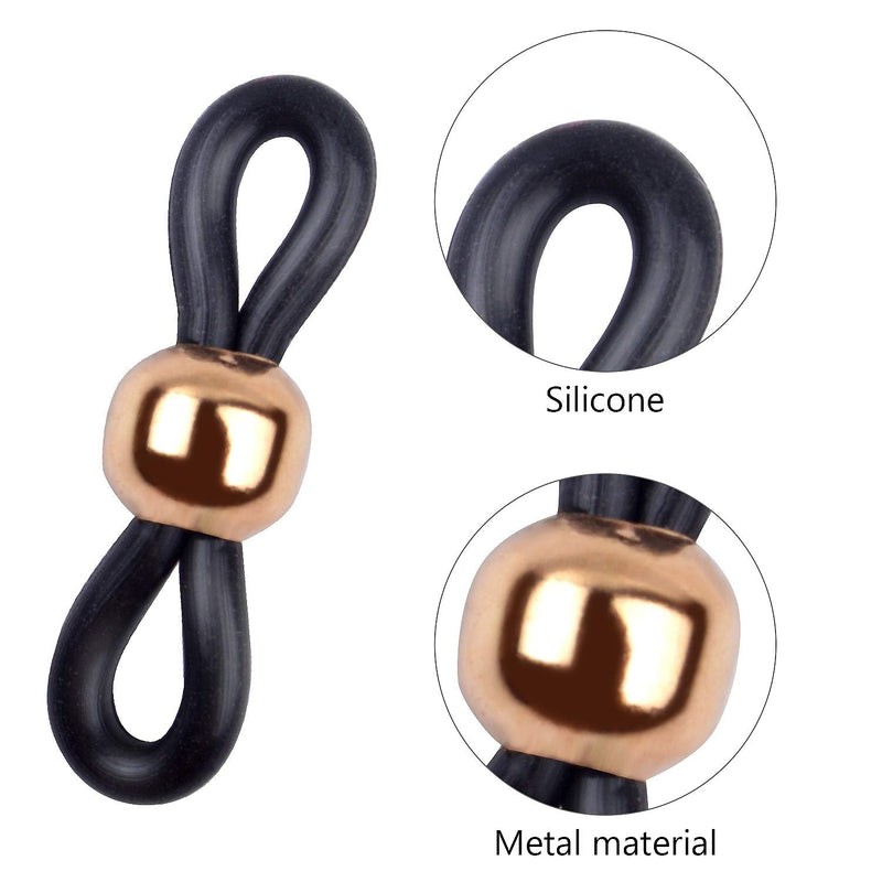 Jdesun 20 Pieces Eyeglass Chain Ends,Adjustable Metal Bead Rubber Ends Connectors for Eye Glasses Holder Necklace Chain Gold Bead Rubber Ends - NewNest Australia