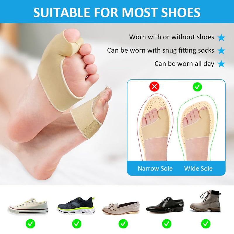 ACWOO Hallux Valgus Socks, 2 Pairs of Big Toe & Toe Relief Forefoot Pad - Hammer Toe Correction and Protection, Splint Toe Corrector for Women Men (A) A - NewNest Australia