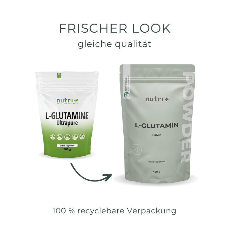 L Glutamine Powder Vegan - Neutral & High Dose Pure Without Additives - 99.95% Natural Pure - Fermented L-Glutamine Powder 450 G Made In Germany - Gluten Free And Lactose Free - NewNest Australia