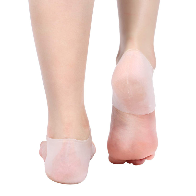 Silicone Gel Heel Sleeve, 1 Pair Moisturizing Socks Heel Protect Dry Cracked Foot Sleeves Pain Relief (White) White - NewNest Australia